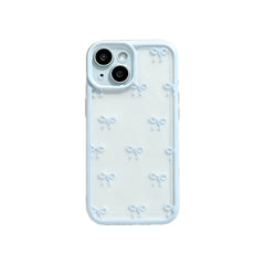 Wagmade Coquette Aesthetic 3D Bow Shockproof Phone Case for iPhone - Pastel Baby Blue