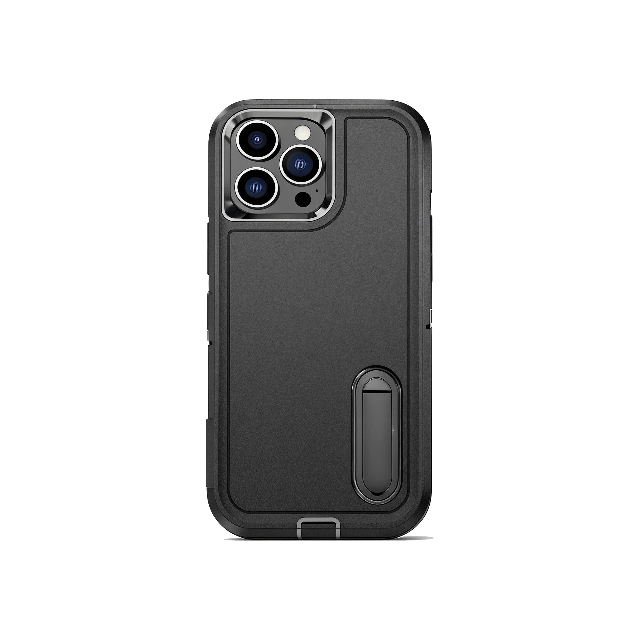 Full back view of heavy duty shockproof case with reinforced corners and matte finish.