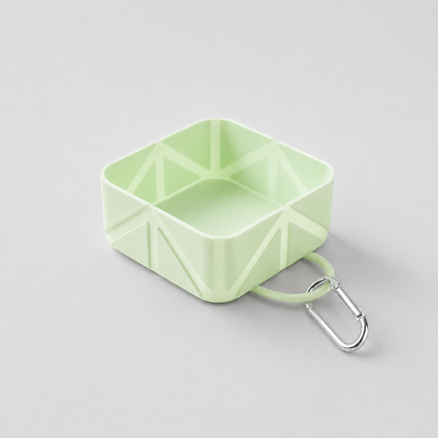Heart Foldable Pet Bowl - heart shaped collapsible dog bowl, product view