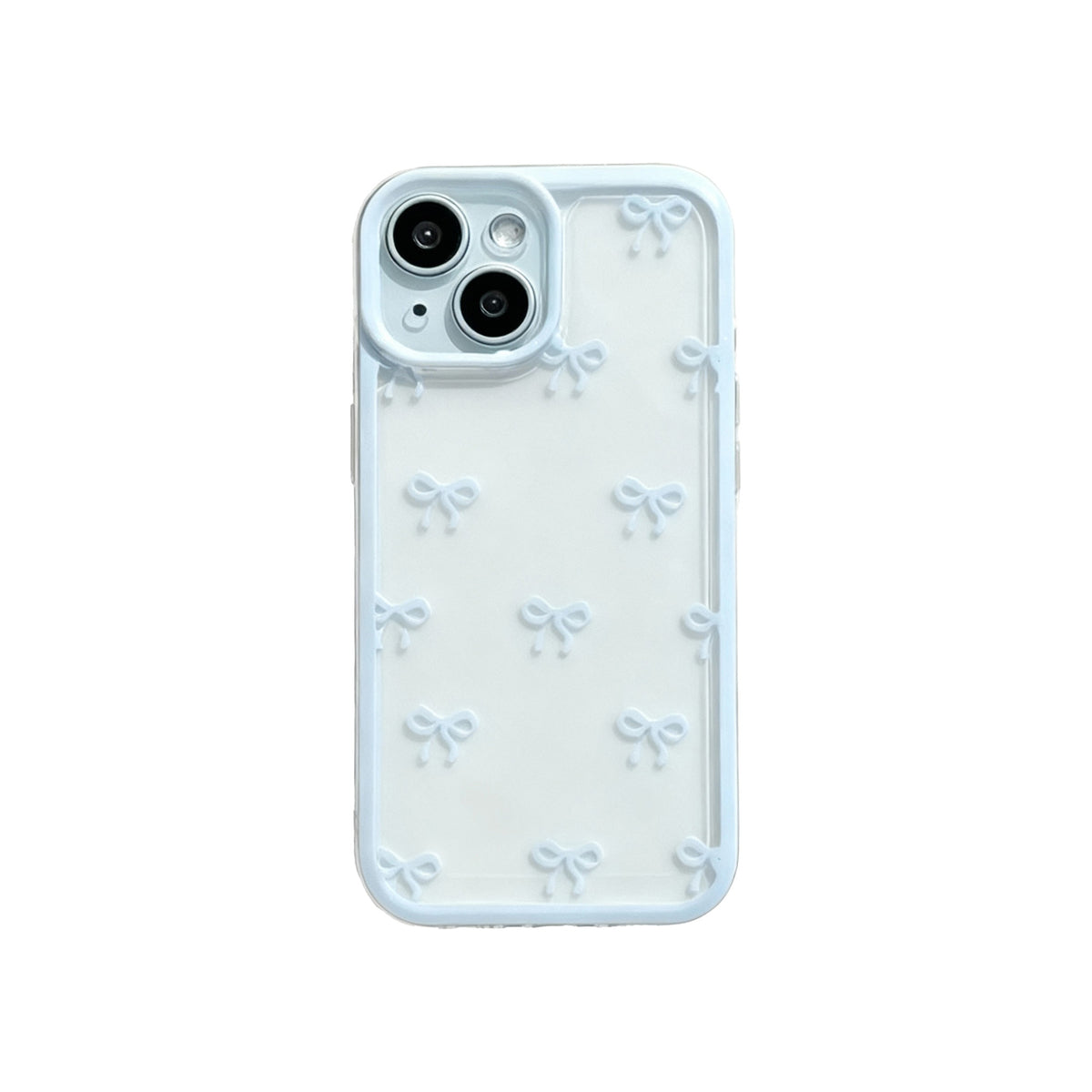 Wagmade Coquette Aesthetic 3D Bow Shockproof Phone Case for iPhone - Pastel Baby Blue