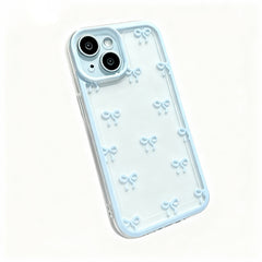 Wagmade Coquette Aesthetic 3D Bow Shockproof Phone Case for iPhone - Pastel Baby Blue