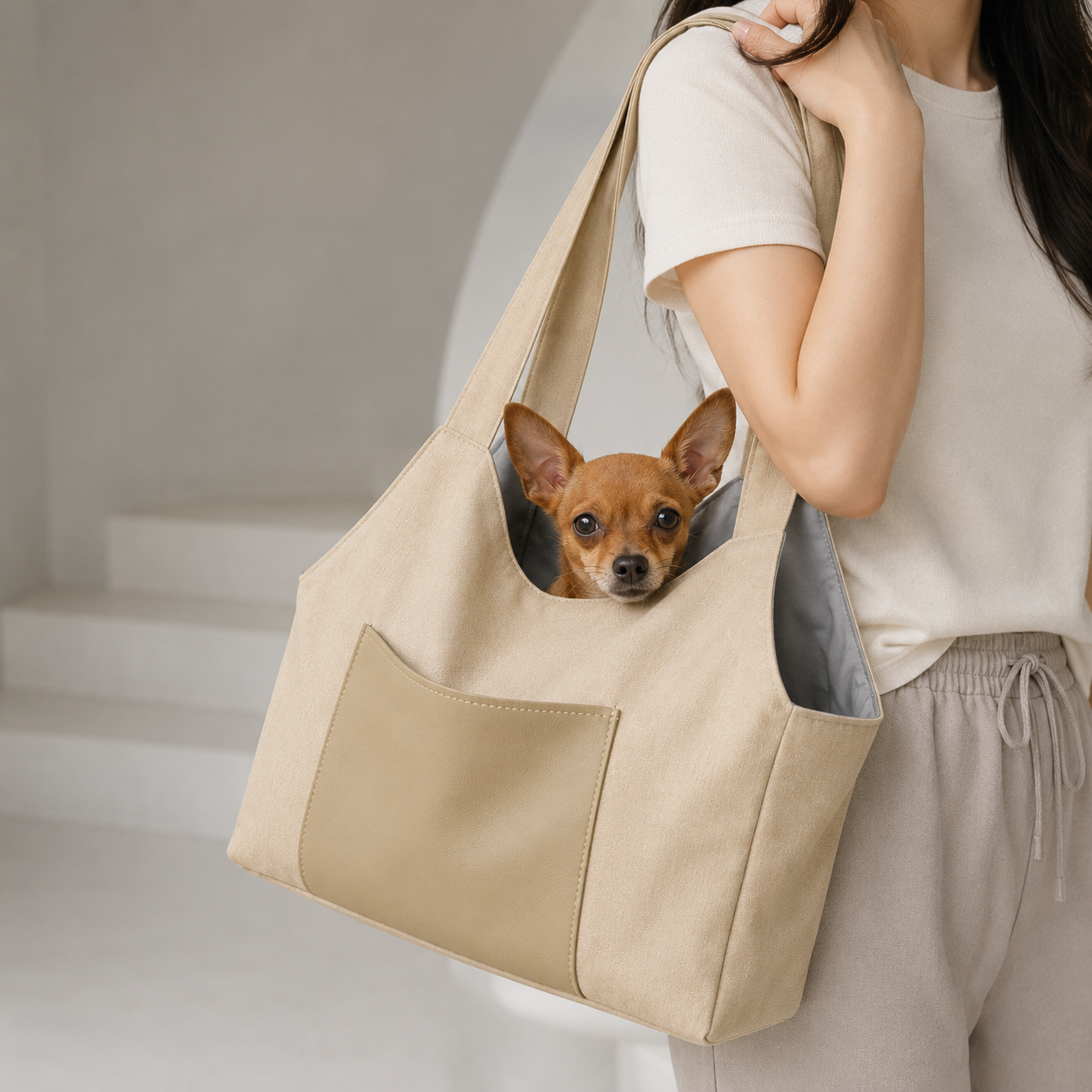 Cooling Summer Pet Tote - Lifestyle