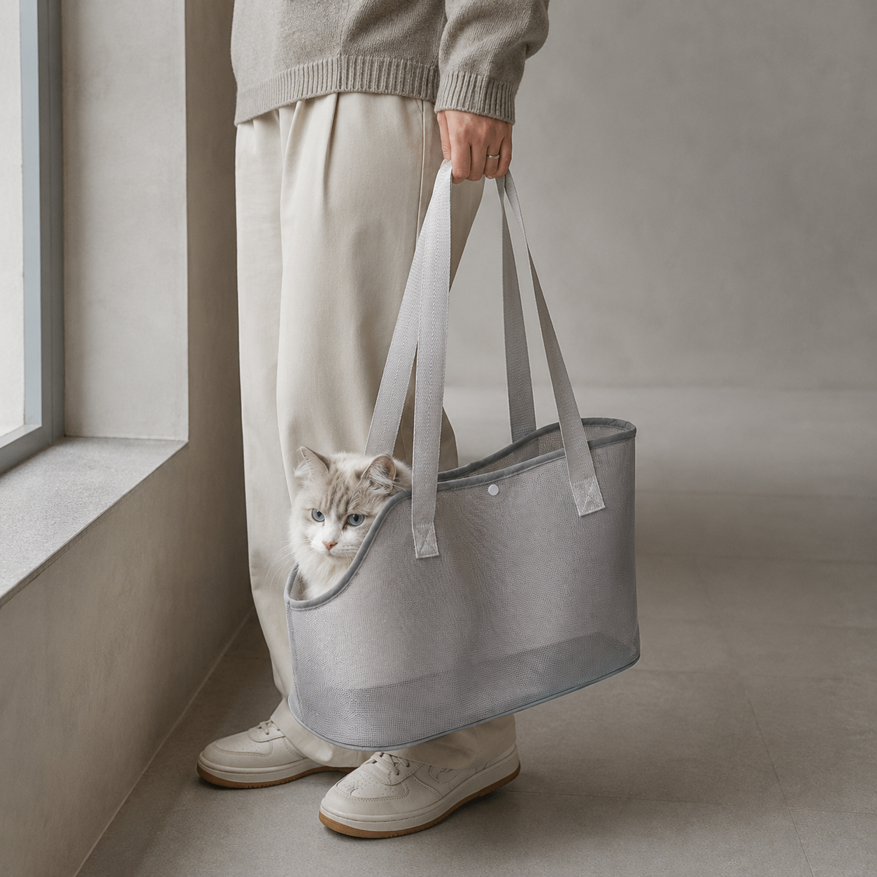 Mesh Travel Pet Carrier - Lifestyle