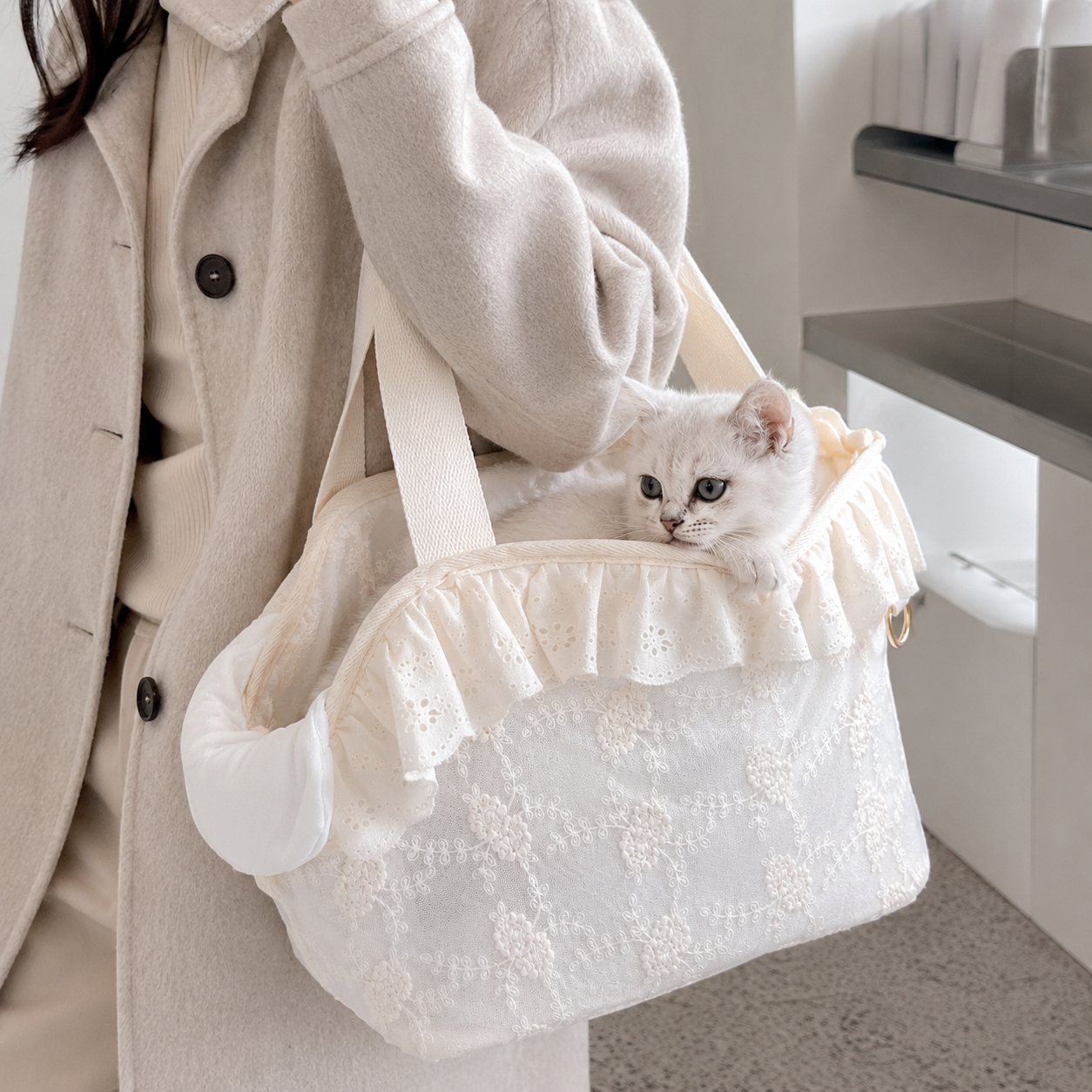 Lace Mini Pet Carrier - Lifestyle